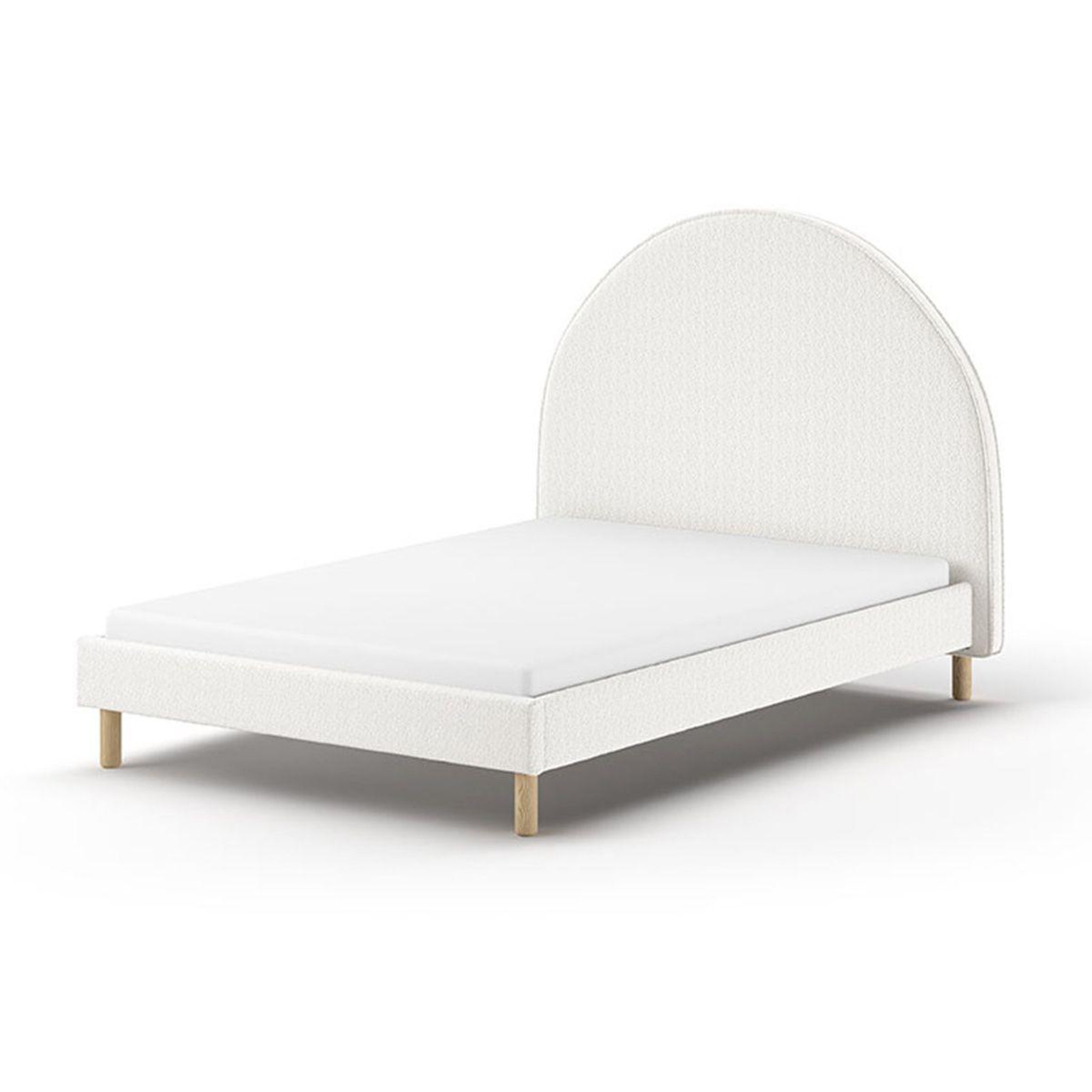 Paris Prix Lit adulte bouclé  moon  140x200cm blanc