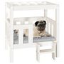 Voir la diapositive 4 : VIDAXL Lit pour chien Blanc 65,5x43x70 cm Bois de pin solide