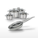 ELO Lot de 2 Poêles 24/28cm & 4 Faitouts 14/16/20/24cm Elo Relief Solution