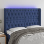 Voir la diapositive 1 : VIDAXL Tete de lit a LED Bleu 147x16x118/128 cm Tissu