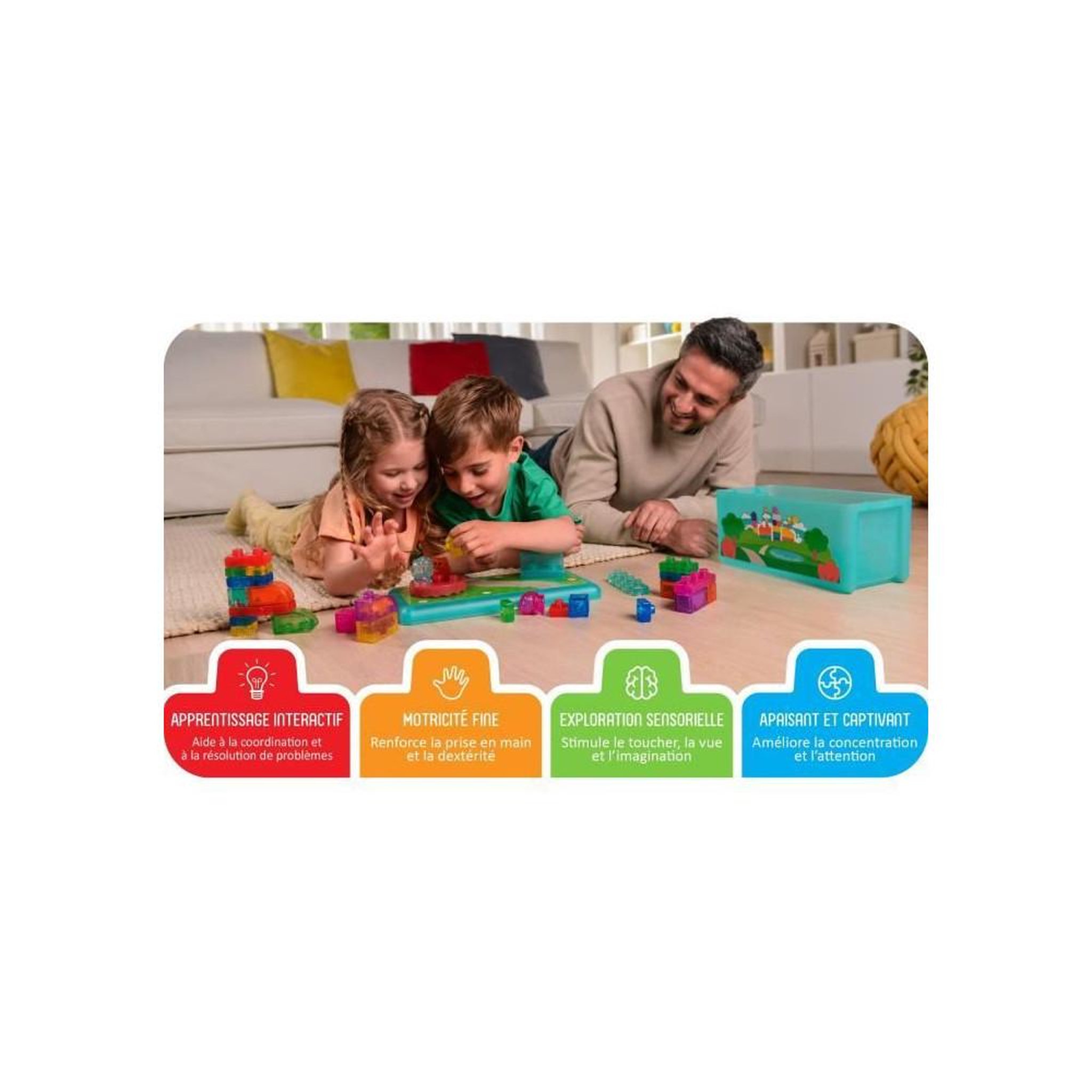 Voir la diapositive 4 : GOLIATH Coffret briques - Jeu de construction - JELLY BLOX - GOLIATH - 24 pieces - Des 2 ans