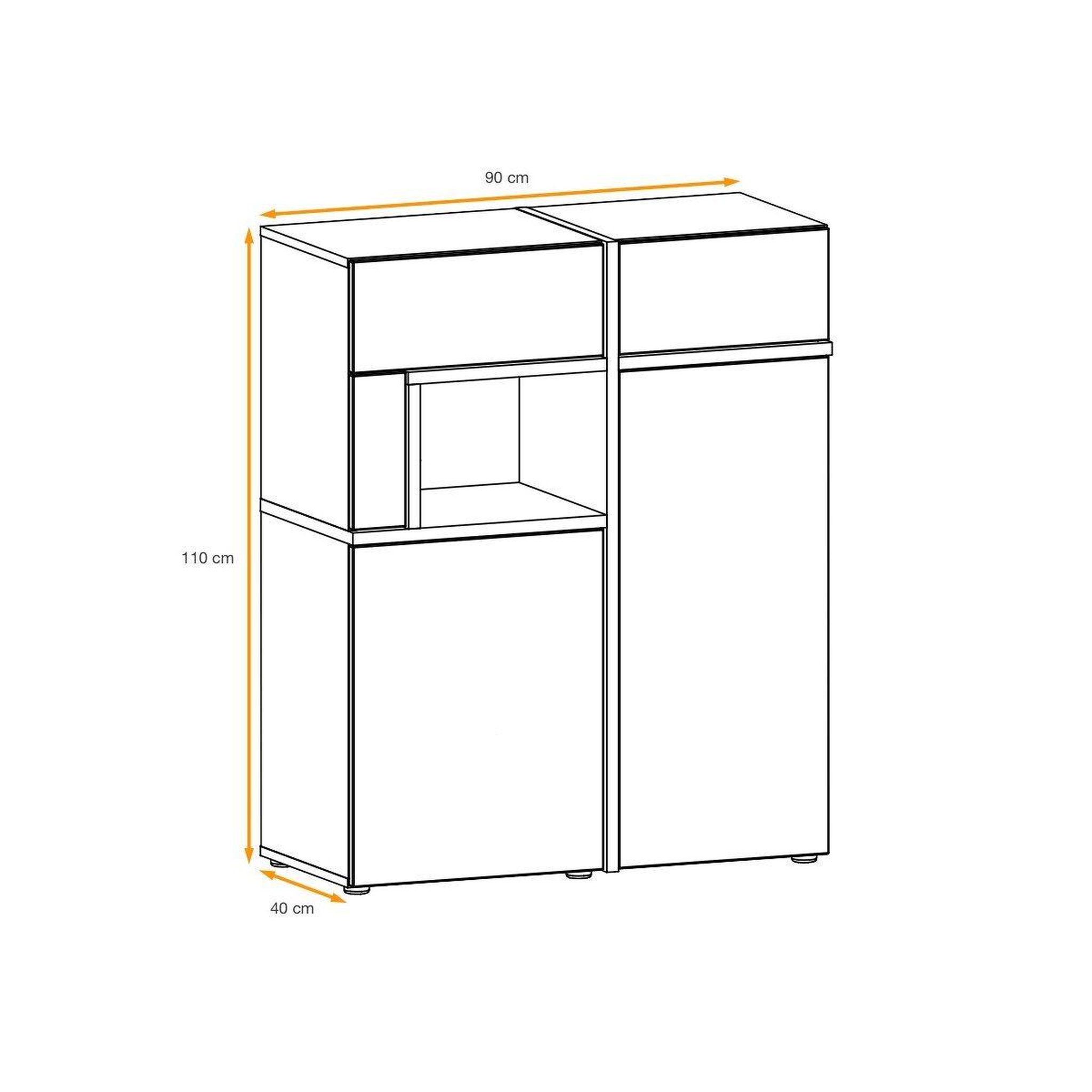 Voir la diapositive 3 : Paris Prix Buffet design led  cross  110cm naturel