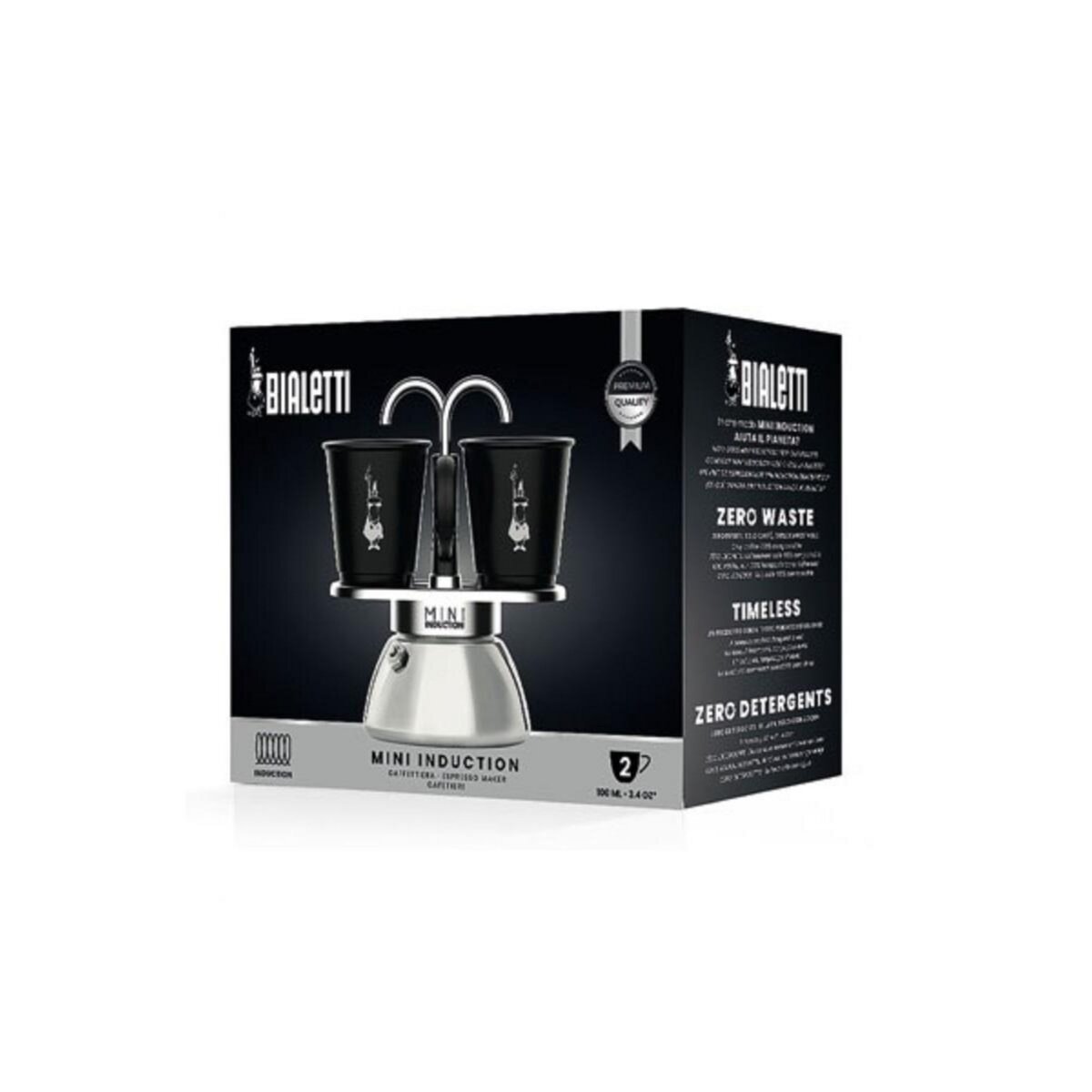 BIALETTI Cafetière italienne 2 tasses 0.1l inox - 0007310