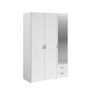 Voir la diapositive 1 : Armoire 3 portes 2 tiroirs 1 miroir L120cm DAISY