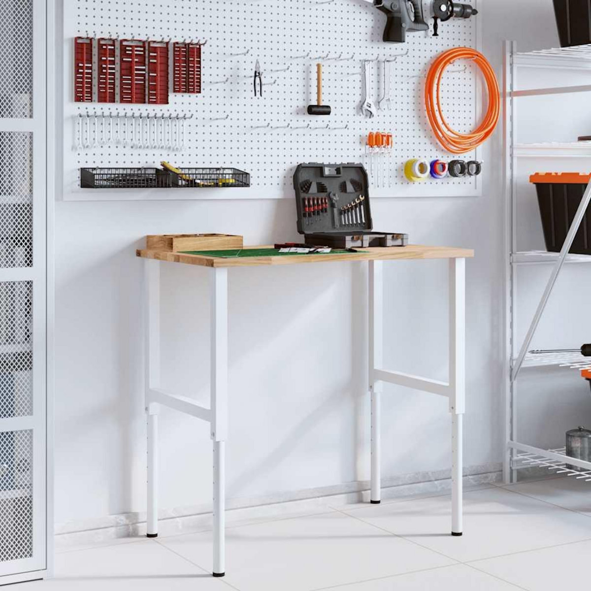 VIDAXL Etabli 100x60x(71,5-98) cm bois de chene massif