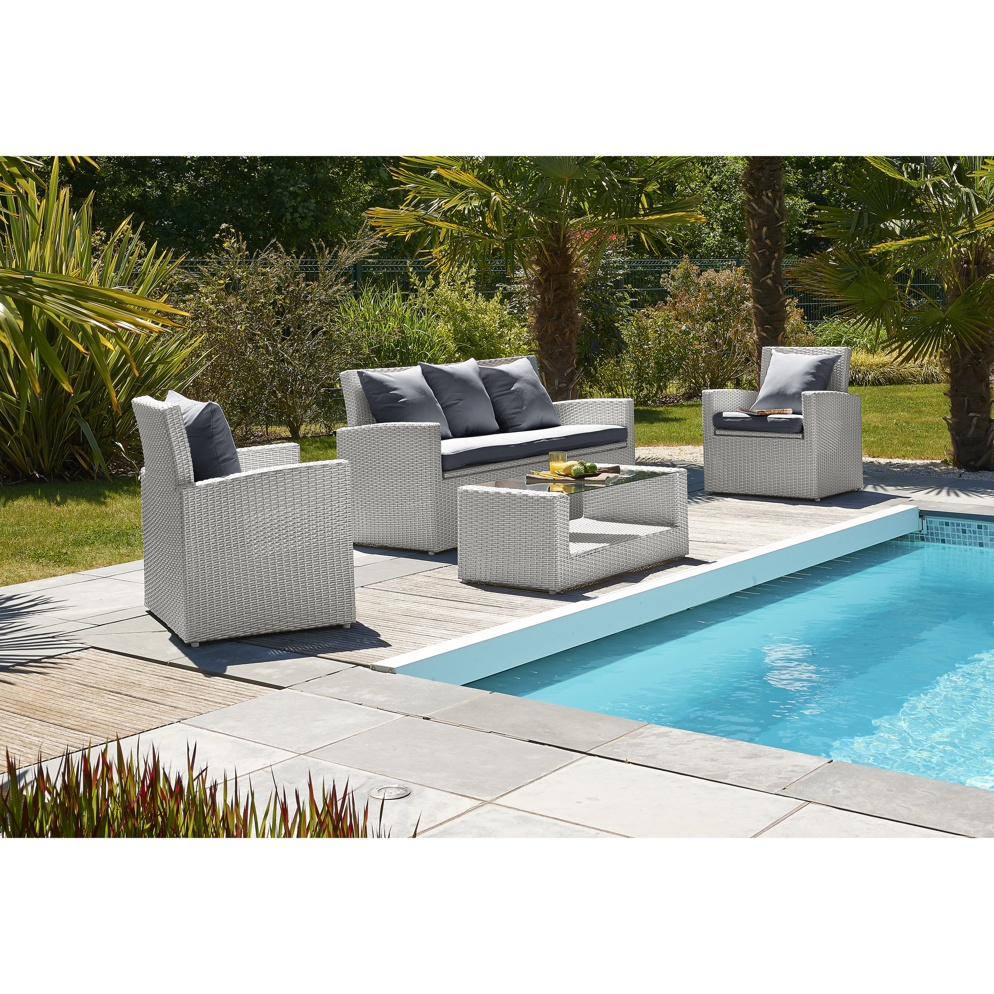 DCB GARDEN Salon bas de jardin 5 places PORTOVECCHIO 