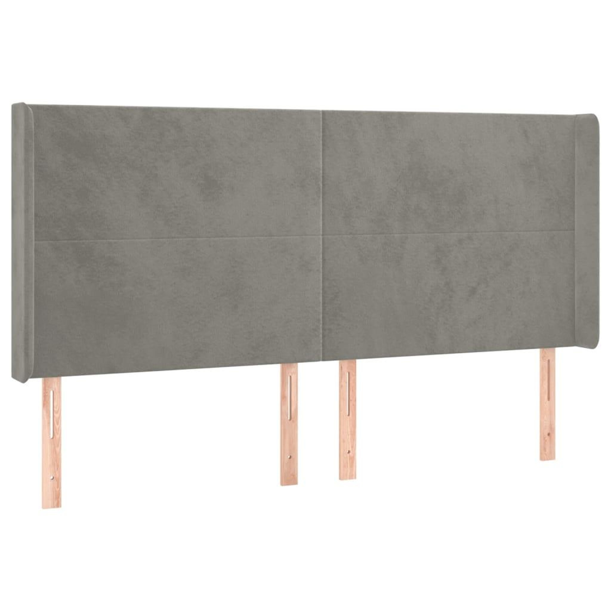 Voir la diapositive 3 : VIDAXL Tete de lit a LED Gris clair 203x16x118/128 cm Velours