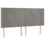 Voir la diapositive 3 : VIDAXL Tete de lit a LED Gris clair 203x16x118/128 cm Velours