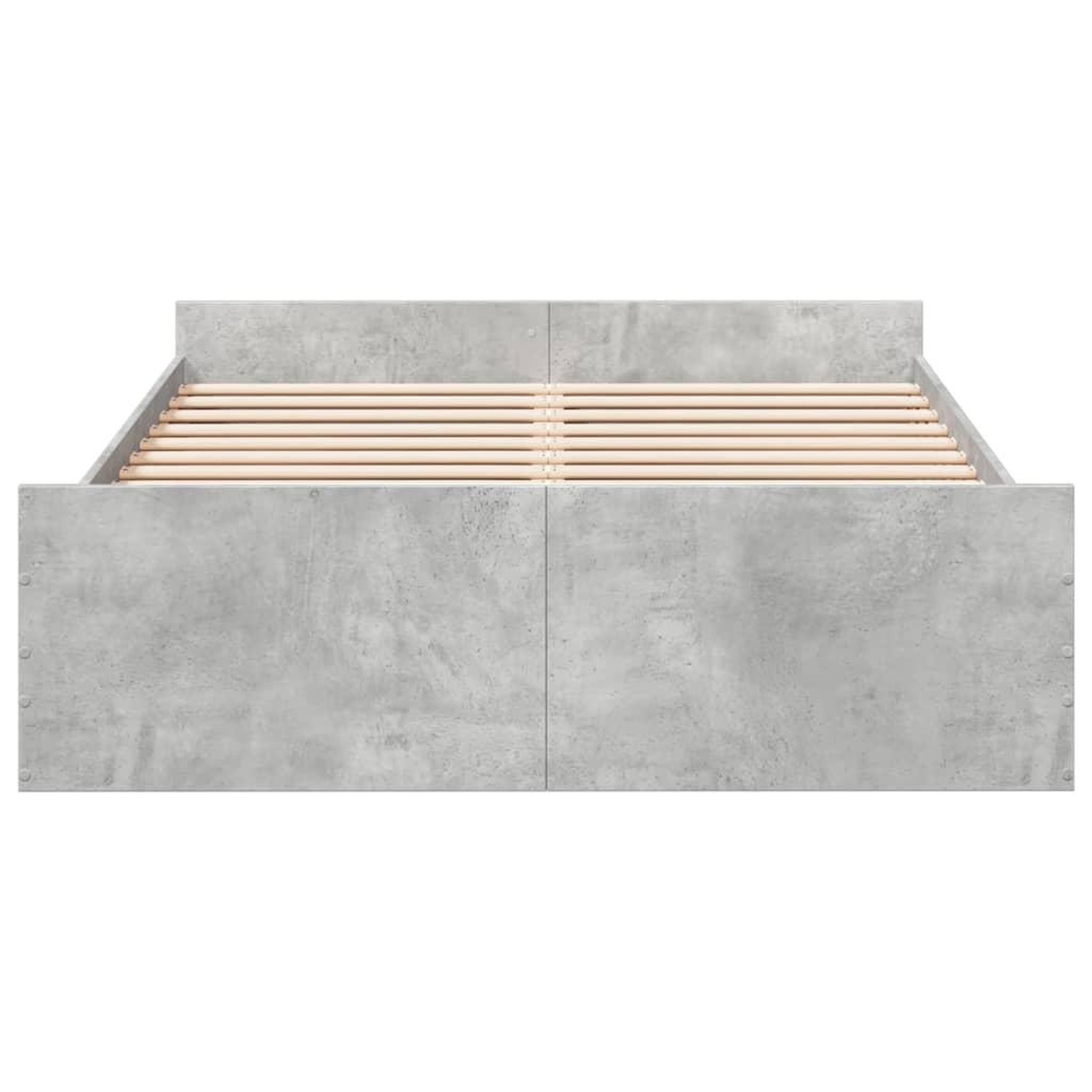 Voir la diapositive 4 : VIDAXL Cadre de lit avec tiroirs sans matelas gris beton 135x190 cm