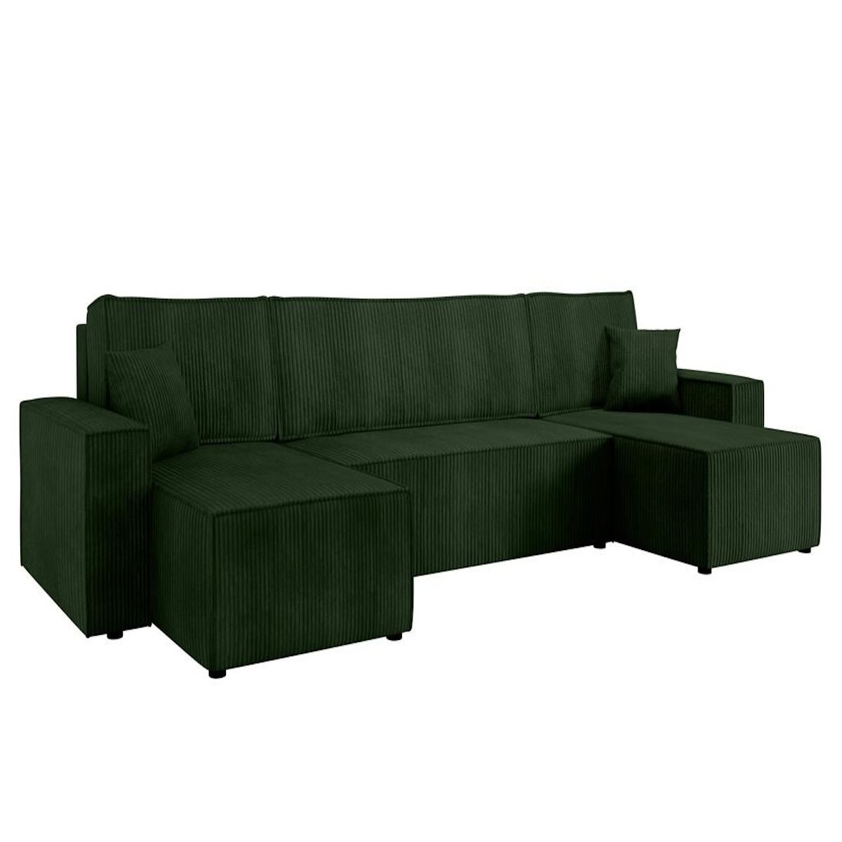 BEST MOBILIER Cezanne - canapé panoramique en u - 7 places - convertible avec coffre - en velours côtelé