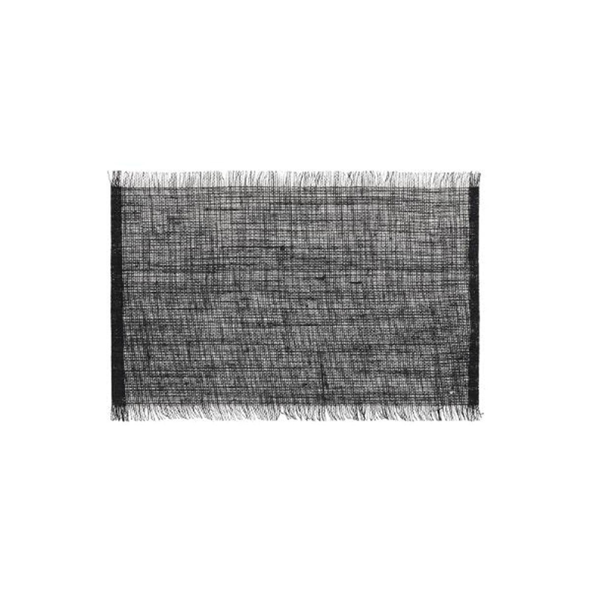 SECRET DE GOURMET Set de Table en Jute  Frange  30x45cm Noir