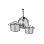 ELO Ensemble de 1 Poêle de cuisson 24 cm et 2 faitouts 16 et 20 cm Elo Profi Citrin