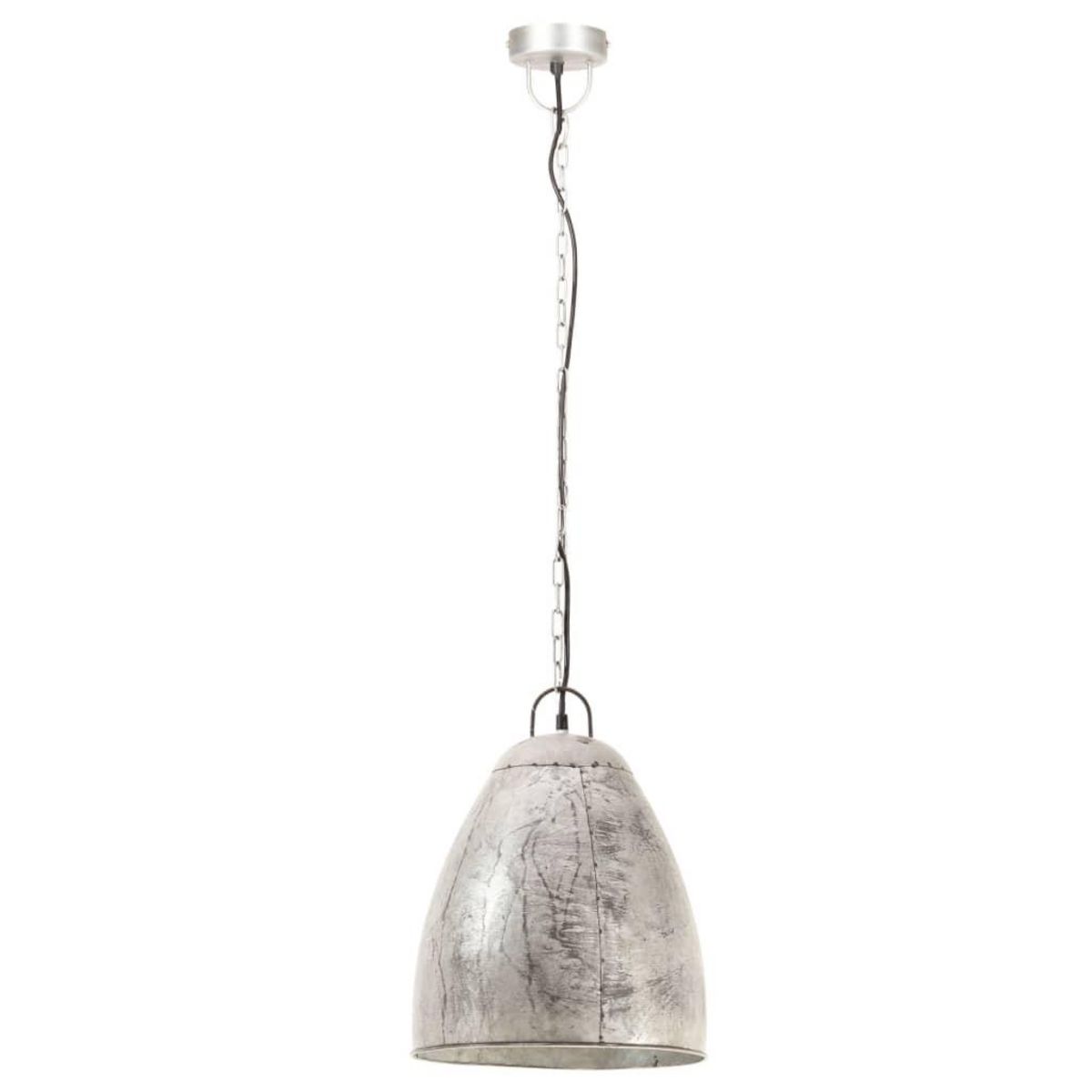 VIDAXL Lampe suspendue industrielle 25 W Argente Rond 32 cm E27