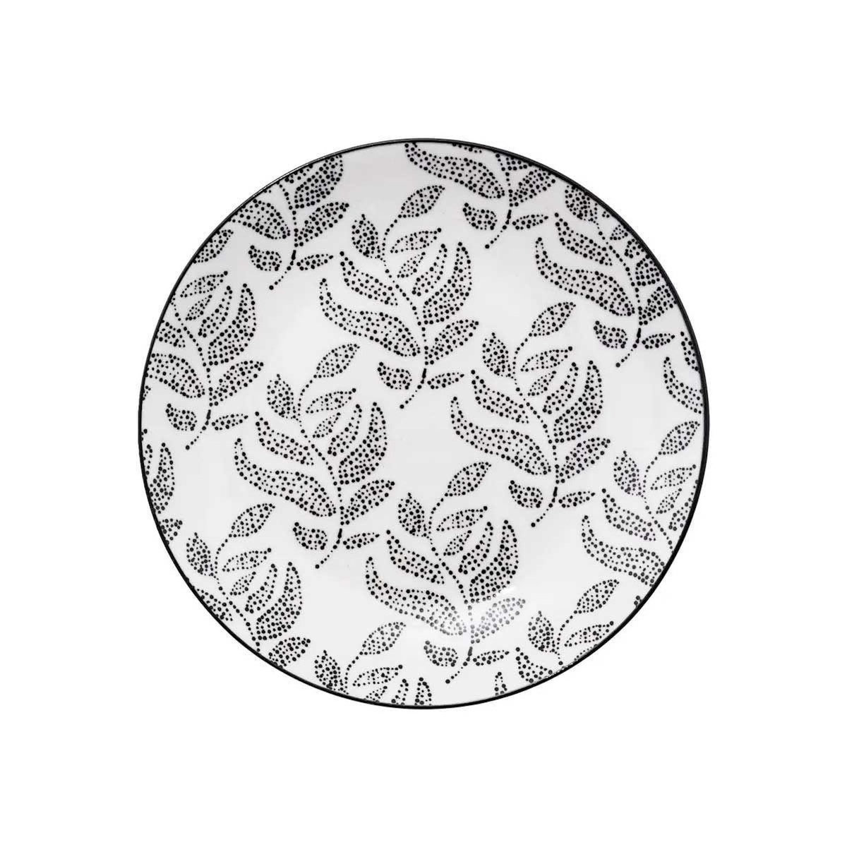 SECRET DE GOURMET Service de Table 18 Pièces  Eva  27cm Blanc & Noir