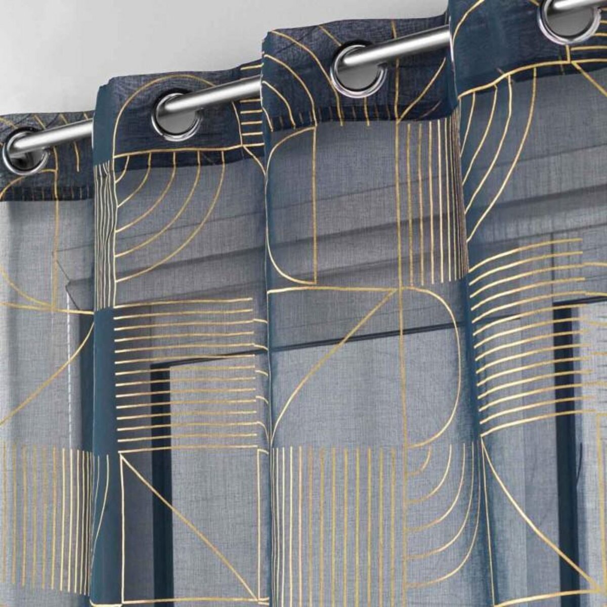 Paris Prix Rideau Voilage à Œillets  Lineor  140x280cm Marine