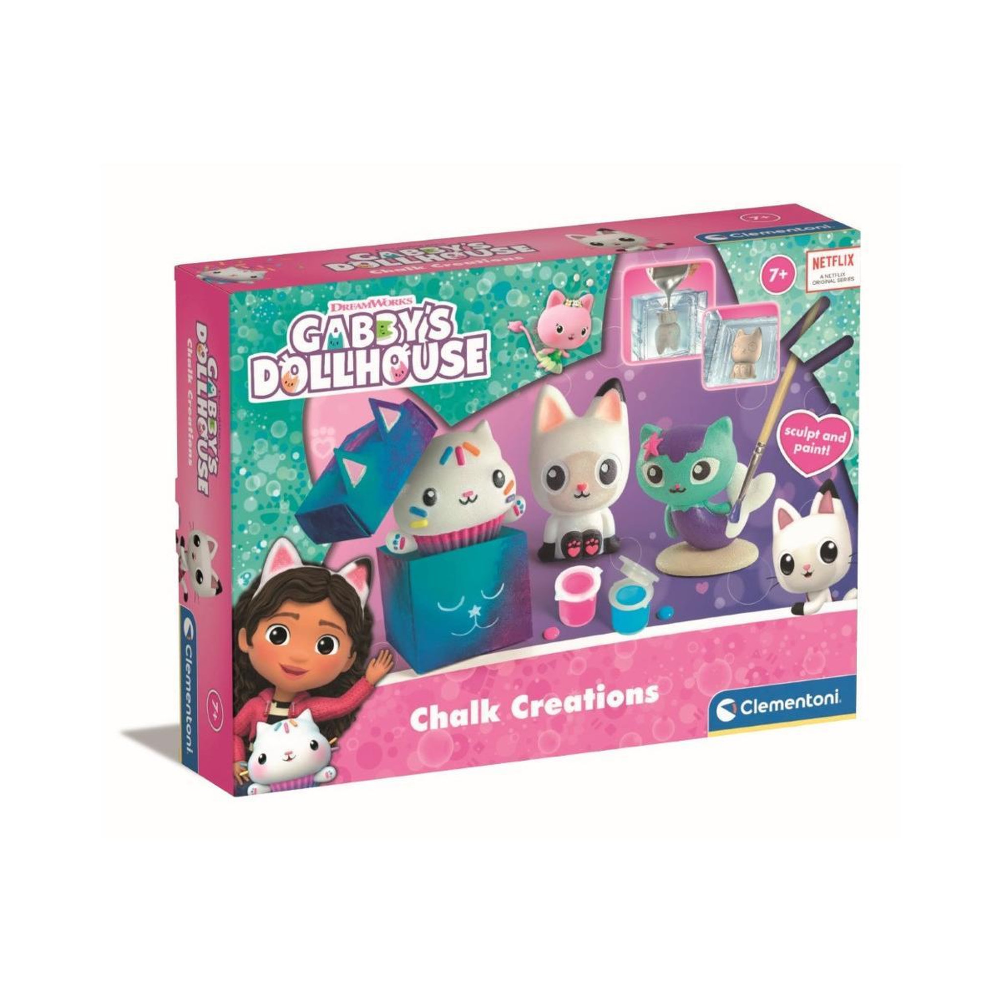 Voir la diapositive 2 : CLEMENTONI Jeu créatif Clementoni Créations en plâtre Gabby s Dollhouse