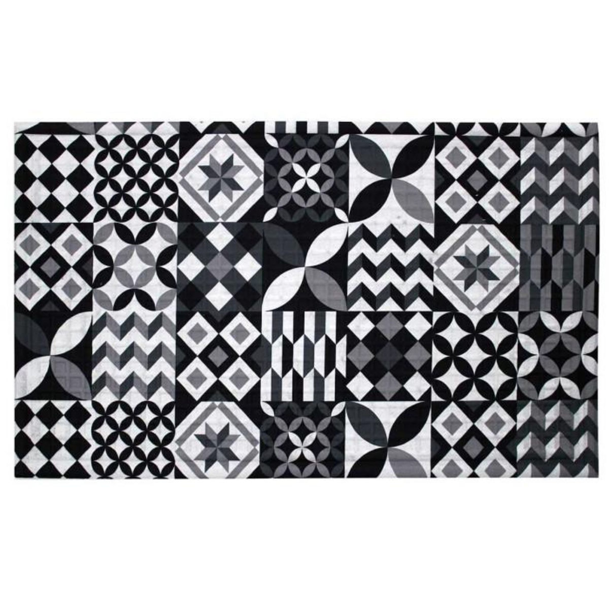 Paris Prix Tapis Relief Imprimé  Calypso  45x75cm Noir