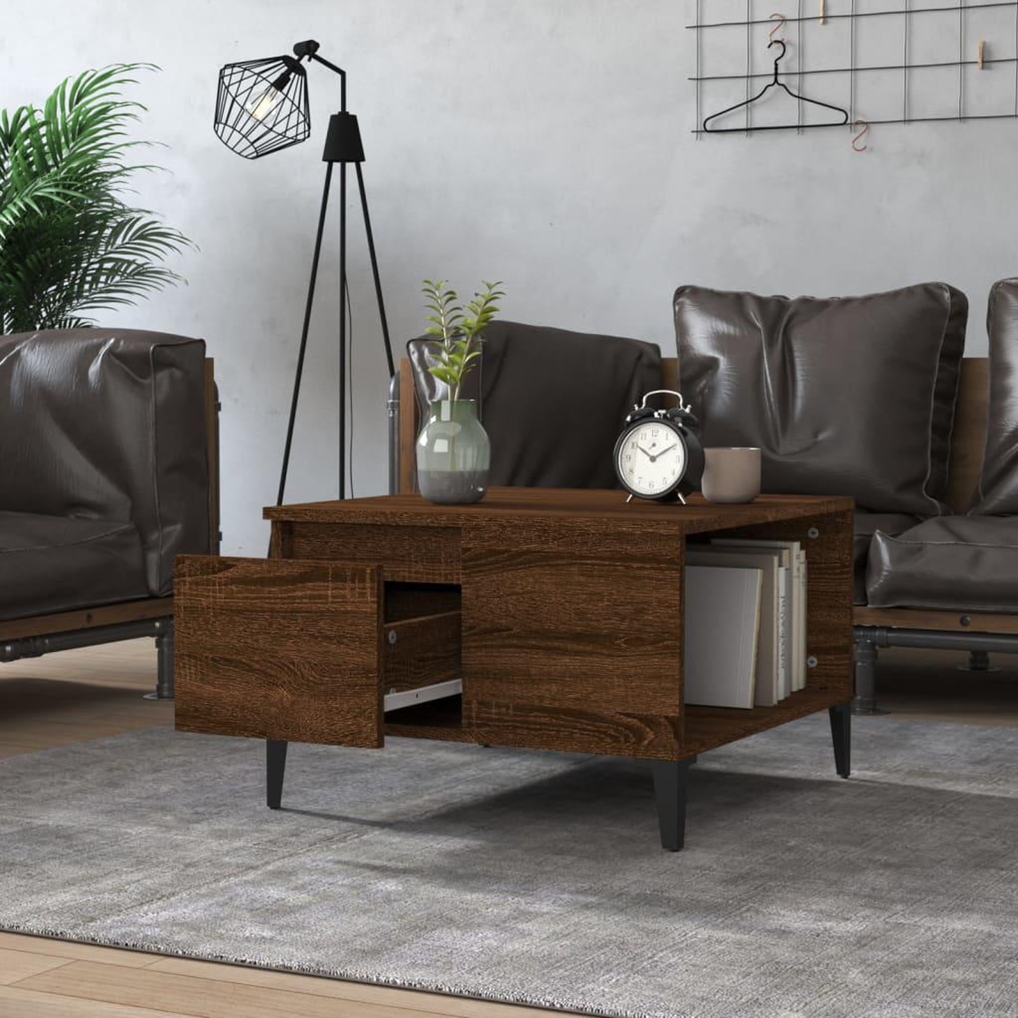 Voir la diapositive 3 : VIDAXL Table basse chene marron 55x55x36,5 cm bois d'ingenierie