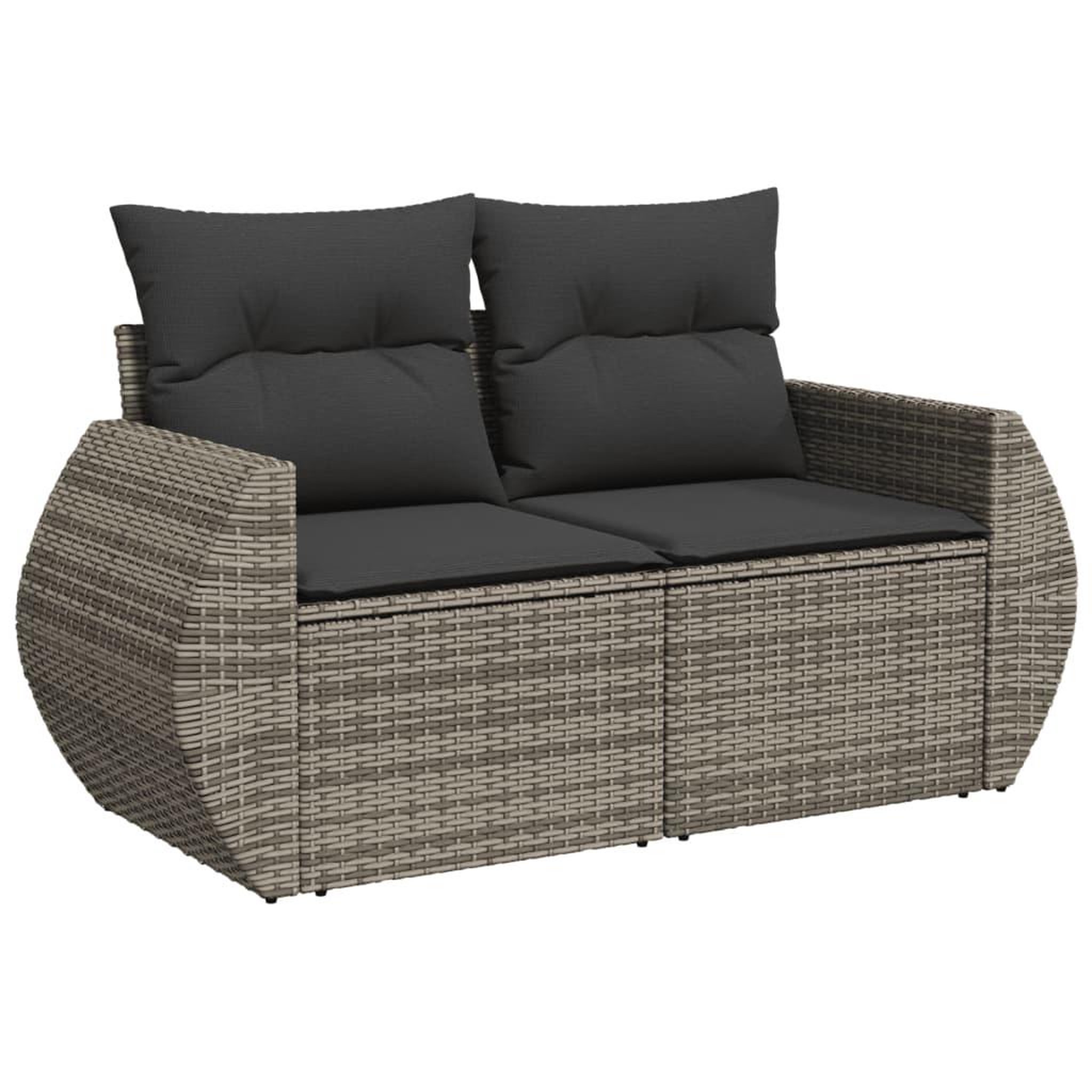 Voir la diapositive 5 : VIDAXL Salon de jardin 9 pcs avec coussins gris resine tressee