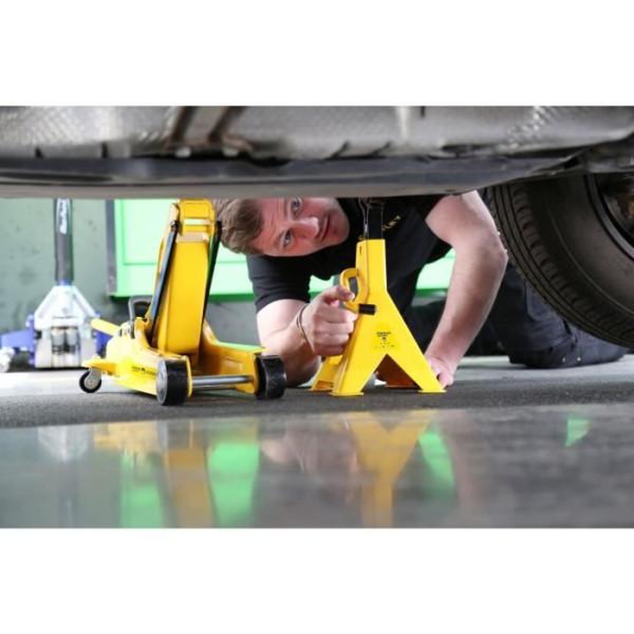 Voir la diapositive 2 : Stanley Stanley - paire de chandelles 2 tonnes - stmt81255-1 - systeme de crémaillere pour adapter la hauteur