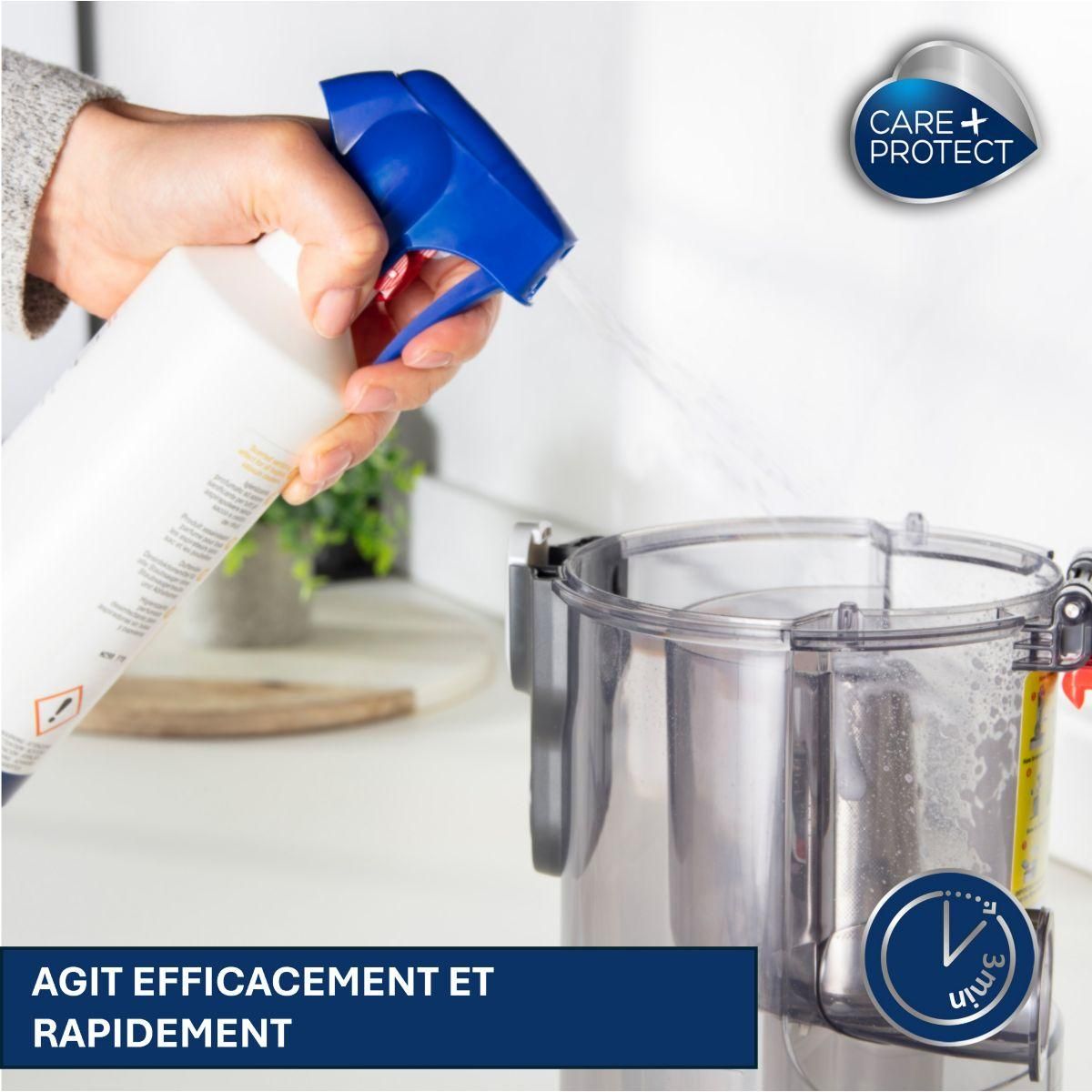CARE PROTECT Détergent pour aspirateur sans sac, aspirateur balai et poubelles