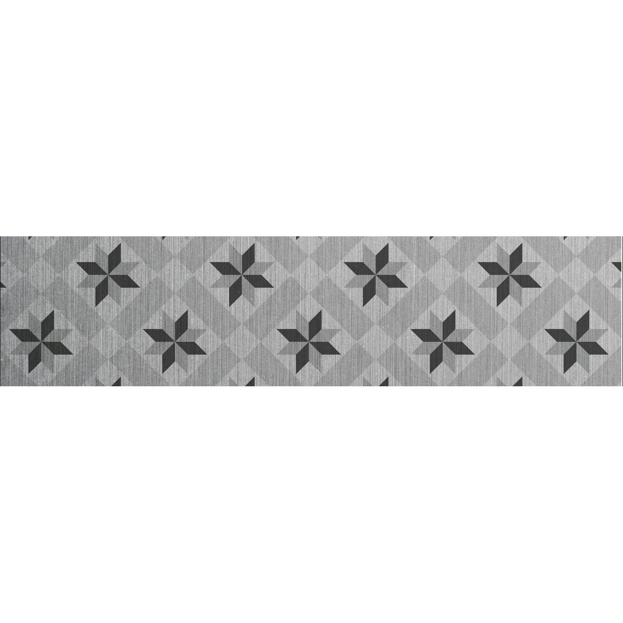 HABITABLE Crédence adhésive en aluminium carreaux - l. 20 x l. 90 cm - gris