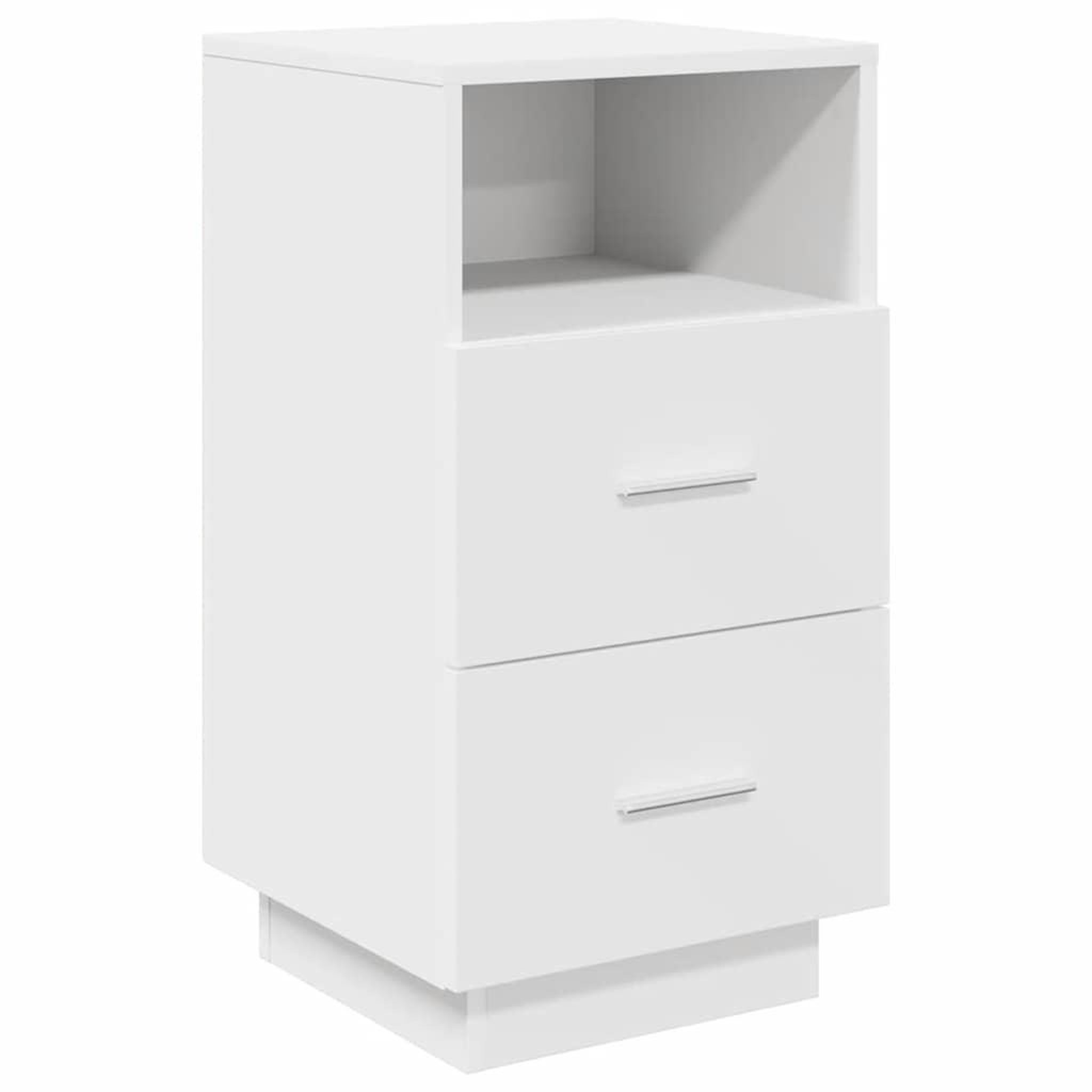 Voir la diapositive 2 : VIDAXL Table de chevet avec 2 tiroirs blanc 36x36x68 cm
