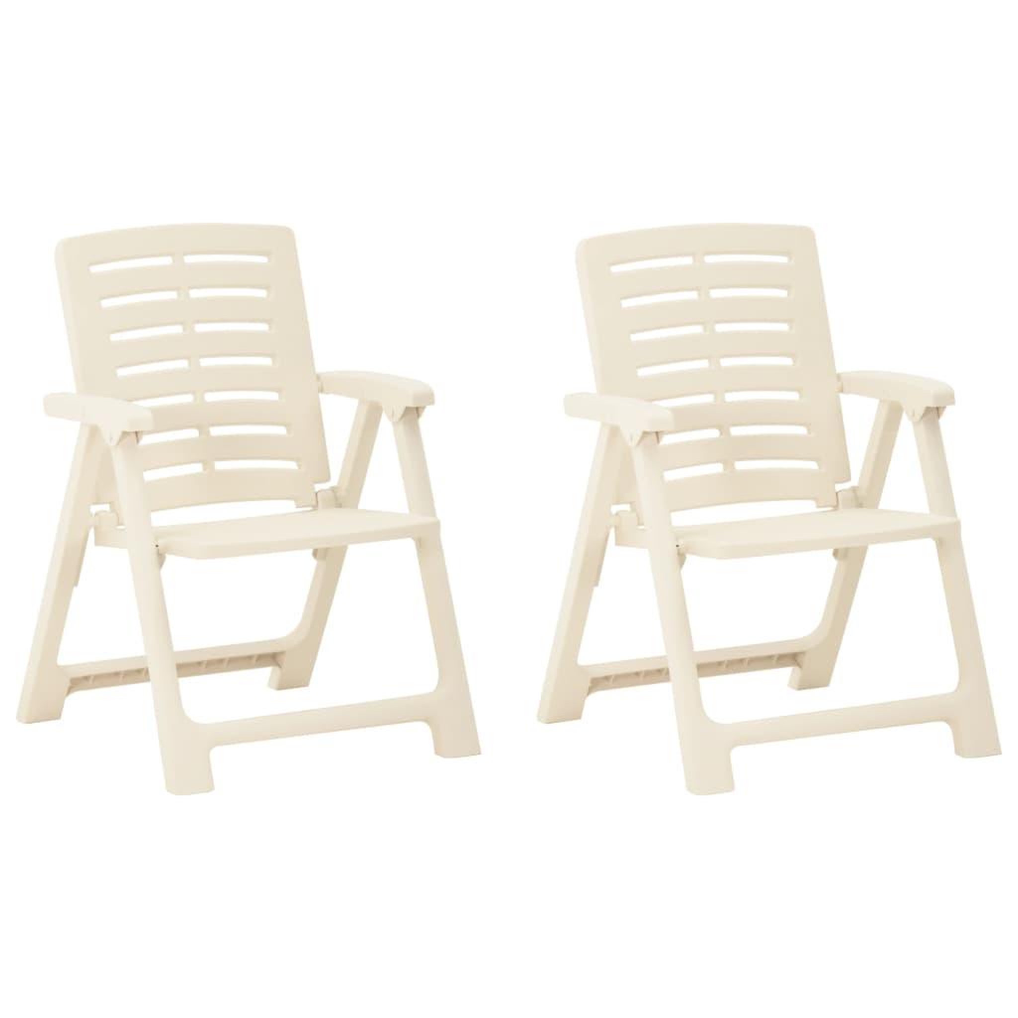 Voir la diapositive 3 : VIDAXL Ensemble de bistro pliable 3 pcs Plastique Blanc