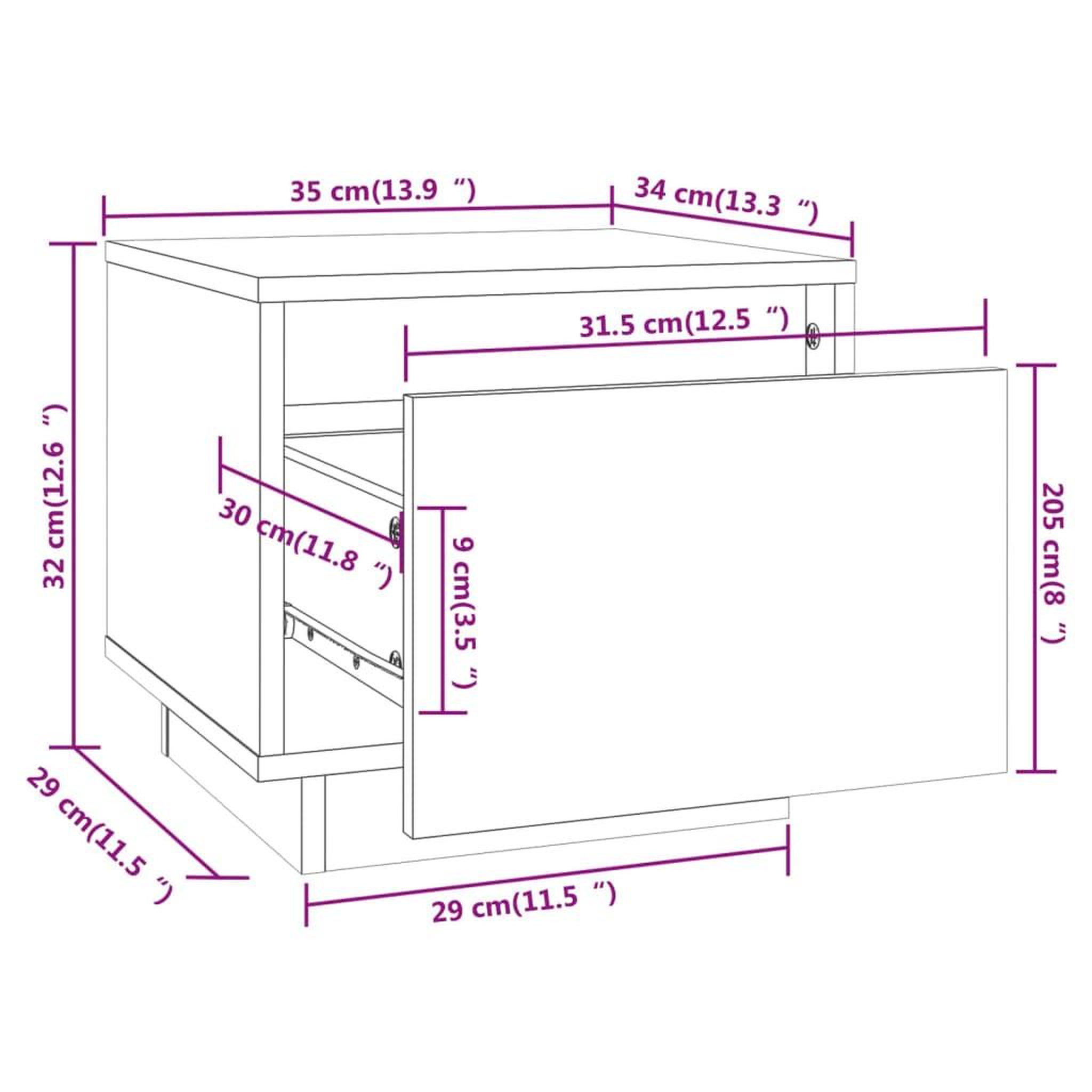 Voir la diapositive 6 : VIDAXL Tables de chevet 2 pcs 35x34x32 cm Bois de pin solide