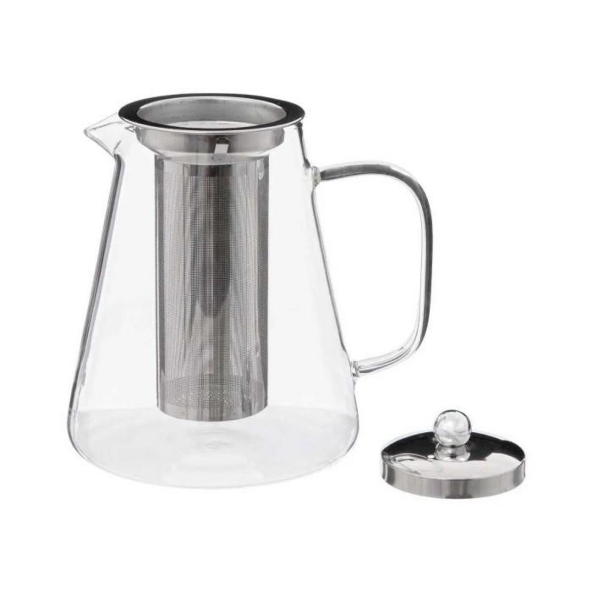 SECRET DE GOURMET Théière en Verre  Bec Verseur  1,3L Transparent