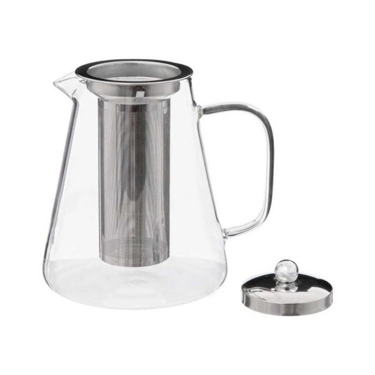 SECRET DE GOURMET Théière en Verre  Bec Verseur  1,3L Transparent