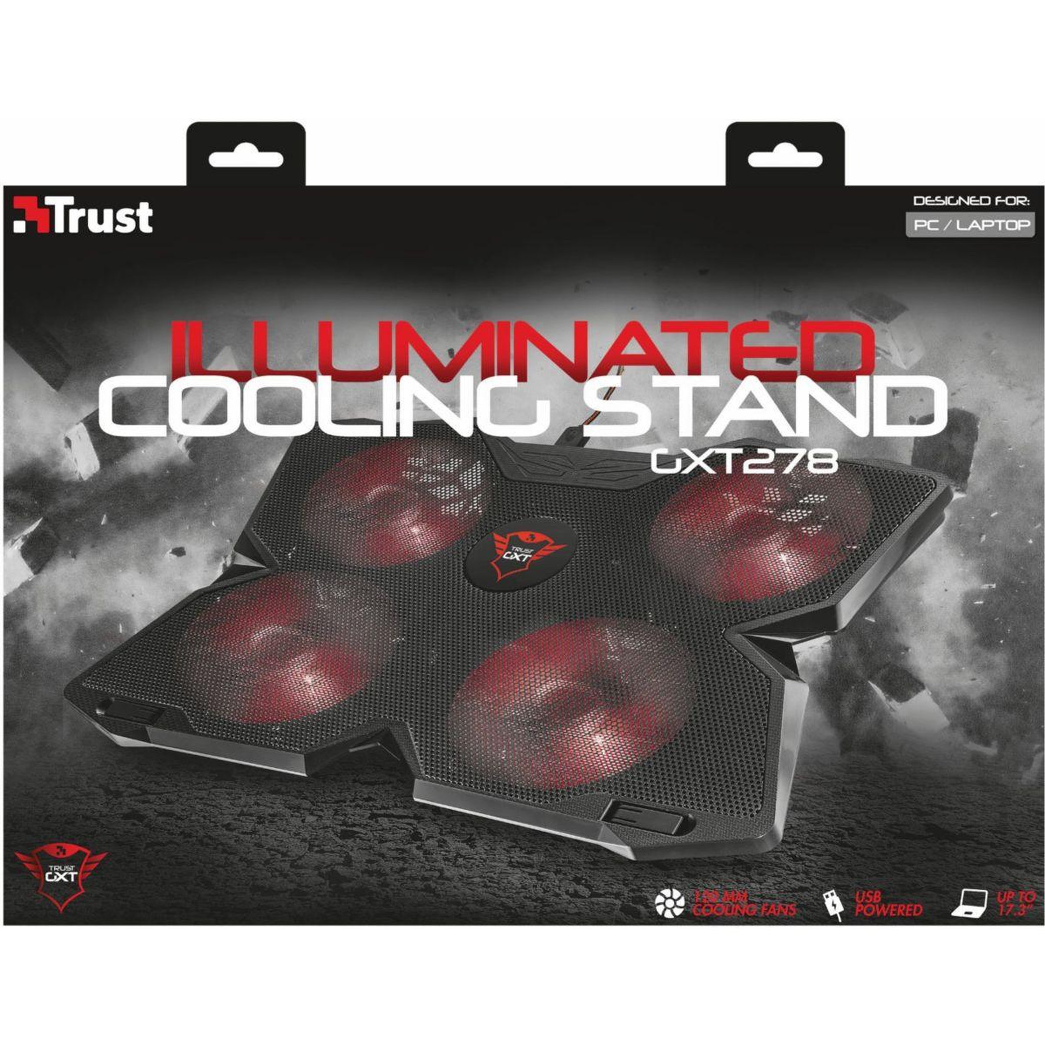 Voir la diapositive 4 : Trust Support ordinateur portable Gaming GXT278 4 ventilateurs