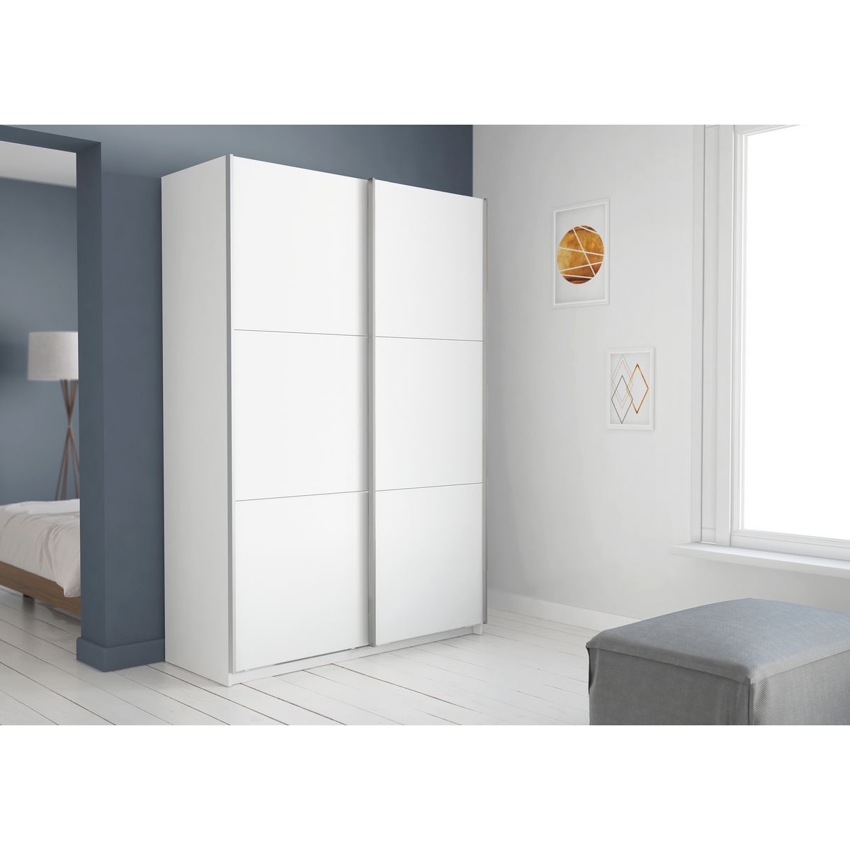Armoire 2 portes coulissantes L150cm AMBRE /ALHAMBRA