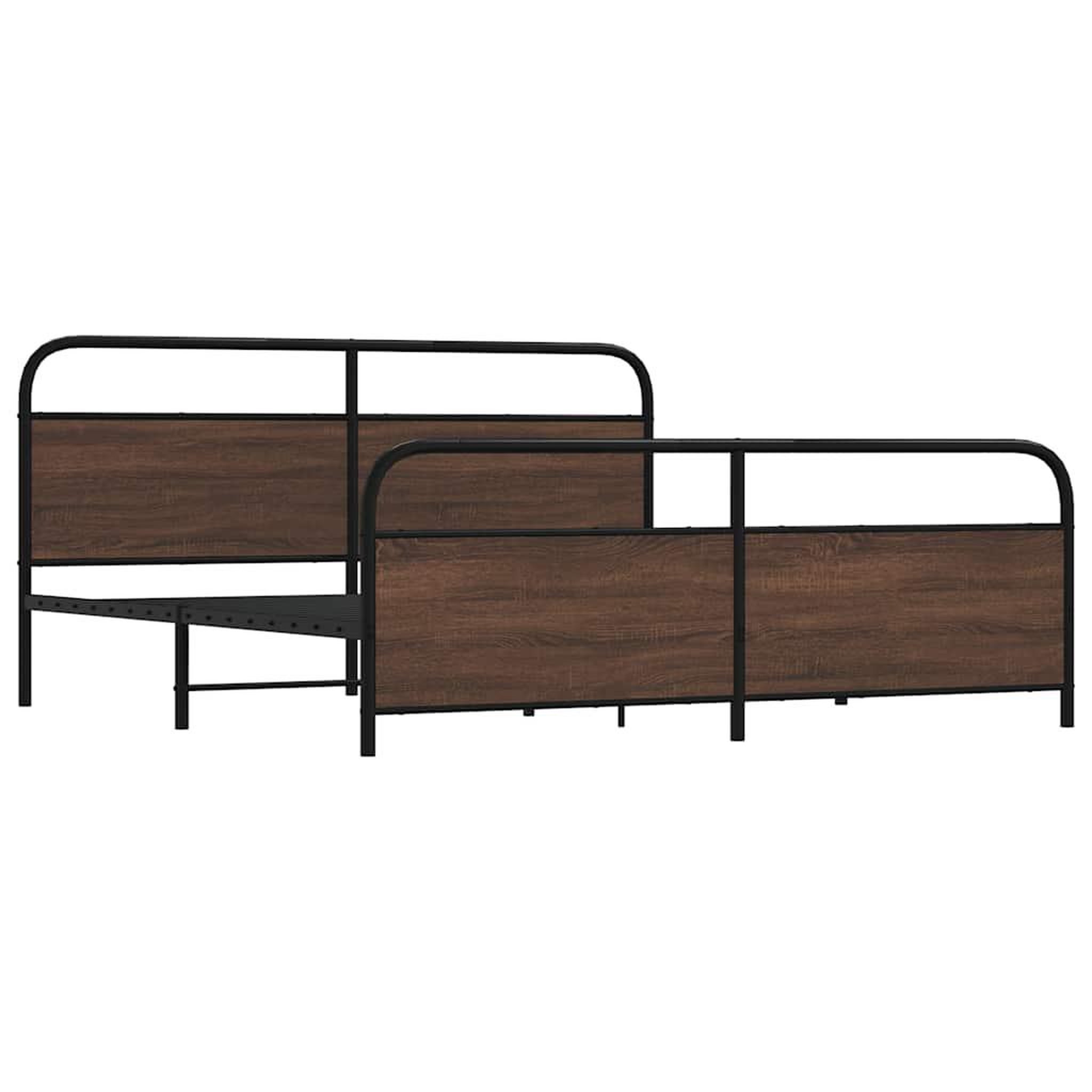 Voir la diapositive 3 : VIDAXL Cadre de lit en metal sans matelas chene marron 180x200 cm