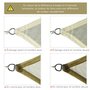 Voir la diapositive 5 : OUTSUNNY Voile d'ombrage carré 3 x 3 m polyéthylène haute densité résistant aux UV crème