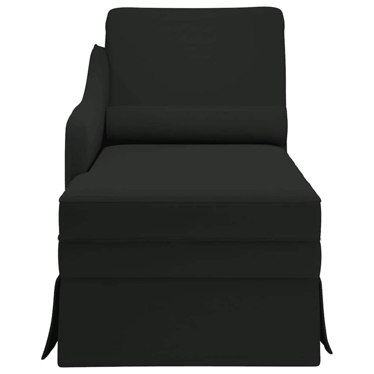 VIDAXL Fauteuil long avec traversin et accoudoir droit noir velours