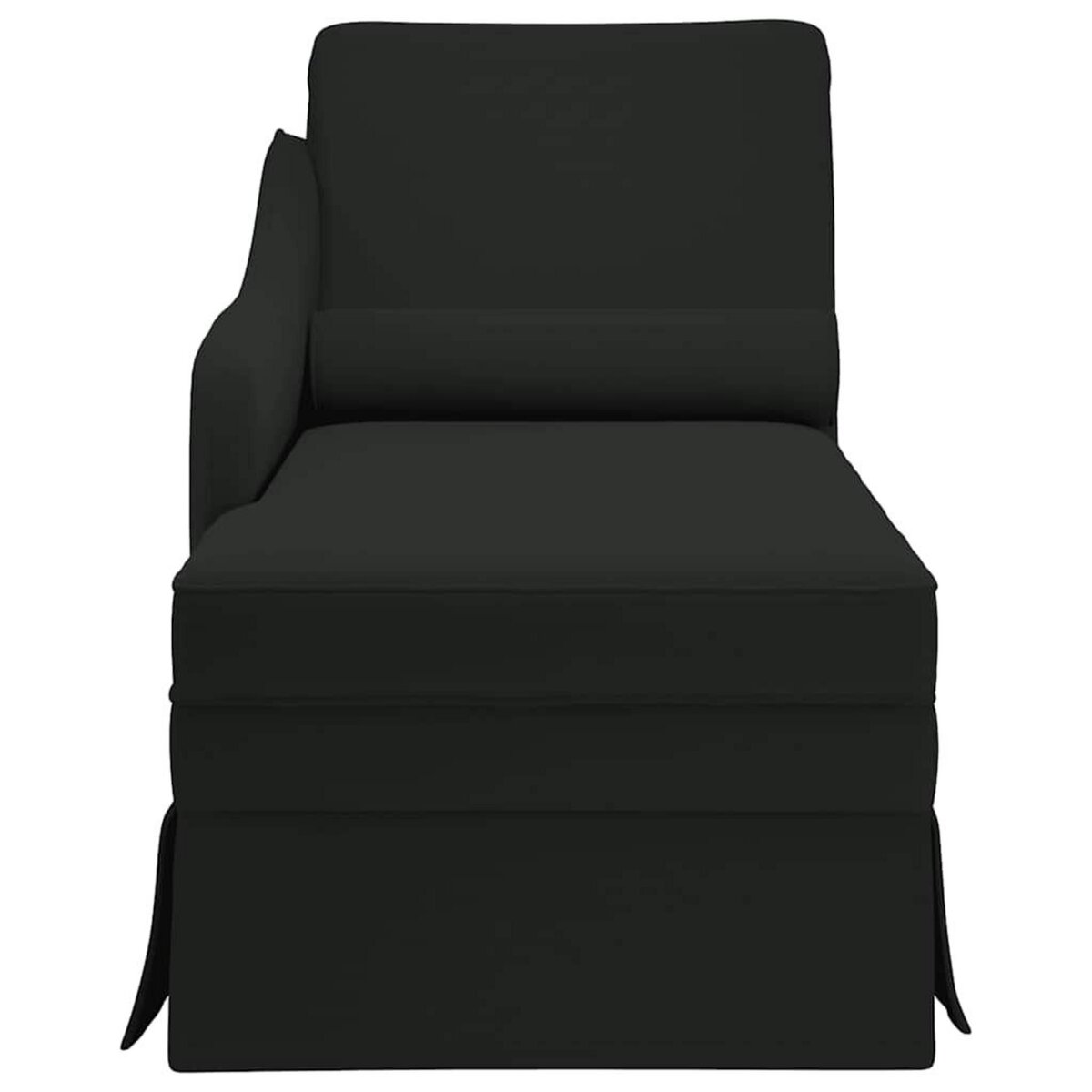 VIDAXL Fauteuil long avec traversin et accoudoir droit noir velours