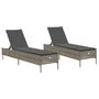 Voir la diapositive 2 : VIDAXL Chaises longues avec coussins lot de 2 gris resine tressee