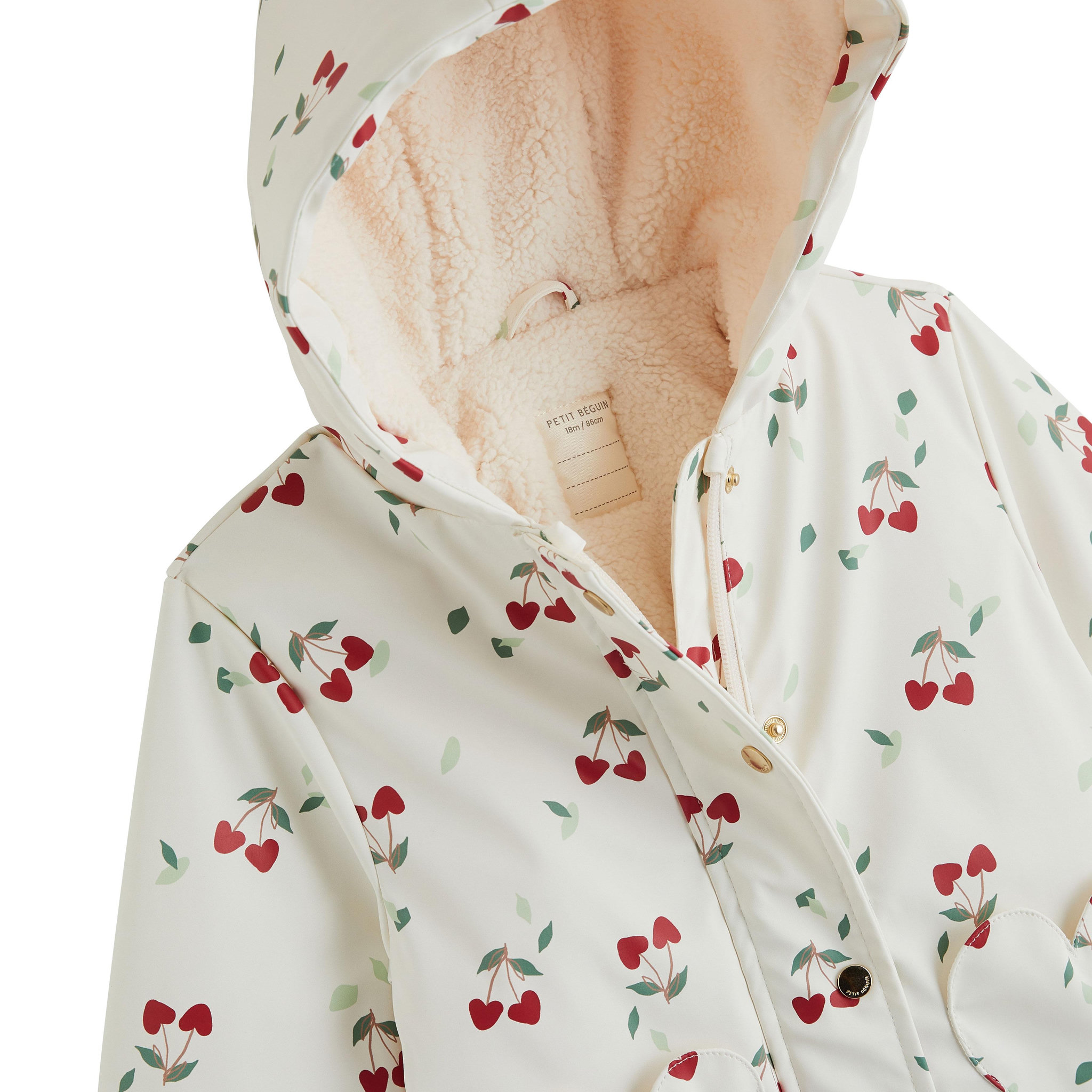 Voir la diapositive 4 : PETIT BEGUIN Manteau enfant imperméable doublé sherpa avec capuche Louise