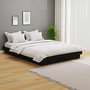 Voir la diapositive 2 : VIDAXL Cadre de lit sans matelas noir bois massif 140x190 cm