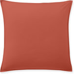BATON ROUGE Taie d'oreiller percale de coton lavé 80fils/cm² - terre de sienne. Coloris disponibles : Rouge