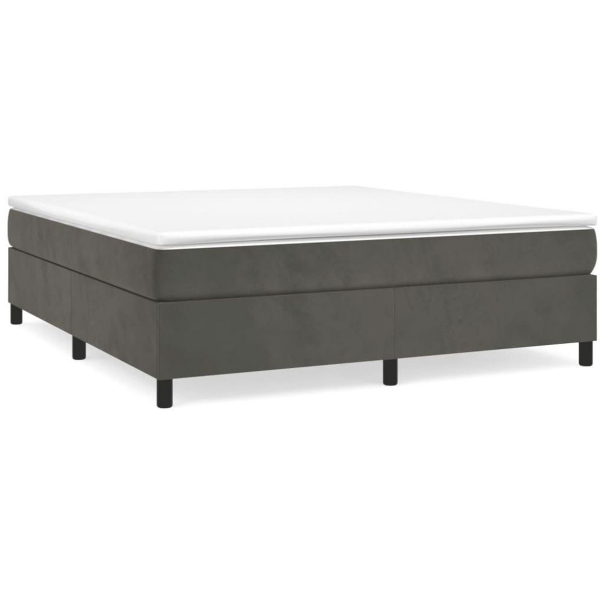 VIDAXL Cadre de lit sans matelas gris fonce 200x200 cm velours