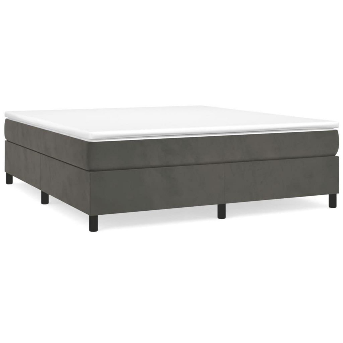 VIDAXL Cadre de lit sans matelas gris fonce 200x200 cm velours