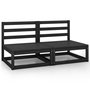 Voir la diapositive 2 : VIDAXL Canape a 2 places de jardin Noir Bois de pin solide