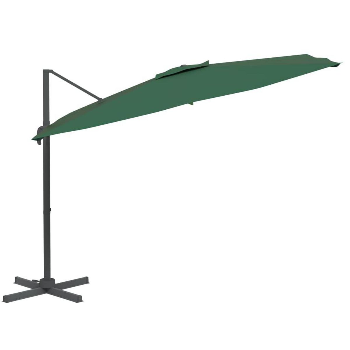 VIDAXL Parasol cantilever a LED Vert 400x300 cm
