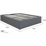 Voir la diapositive 4 : Habitat et Jardin Lit double en PVC avec coffre  Ava  - 160 x 200 cm - Gris