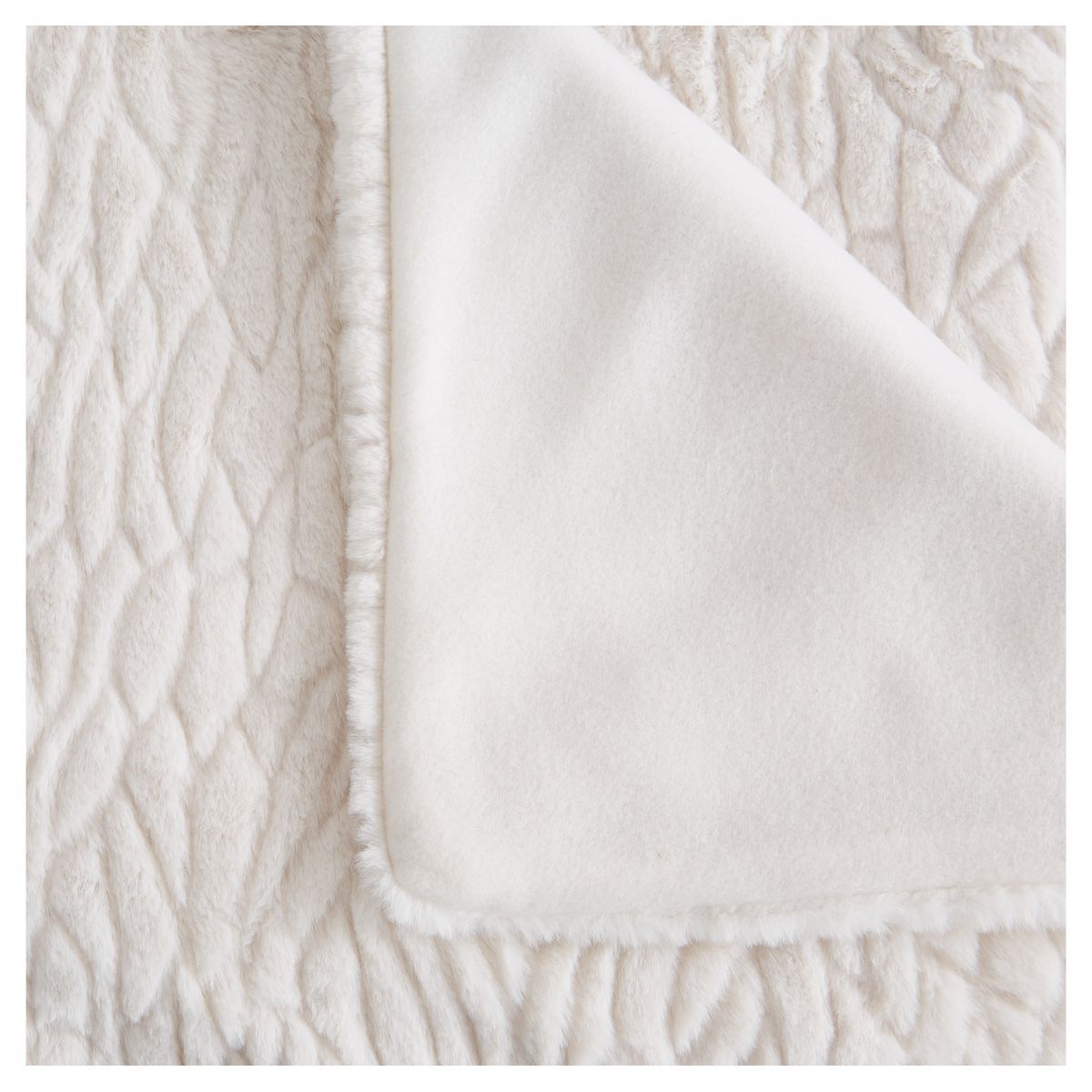 ACTUEL Couverture unie effet fausse fourrure en polyester