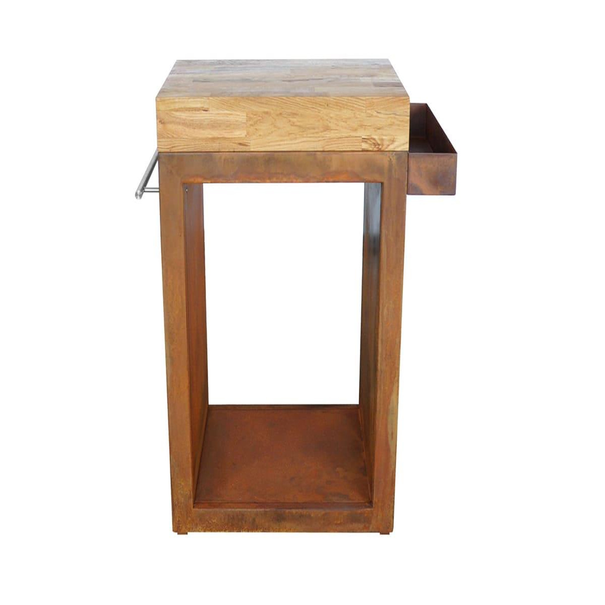 ARTISS DESIGN Meuble multifonction corten avec tablette bois 60 x 45 x 91 cm - artiss