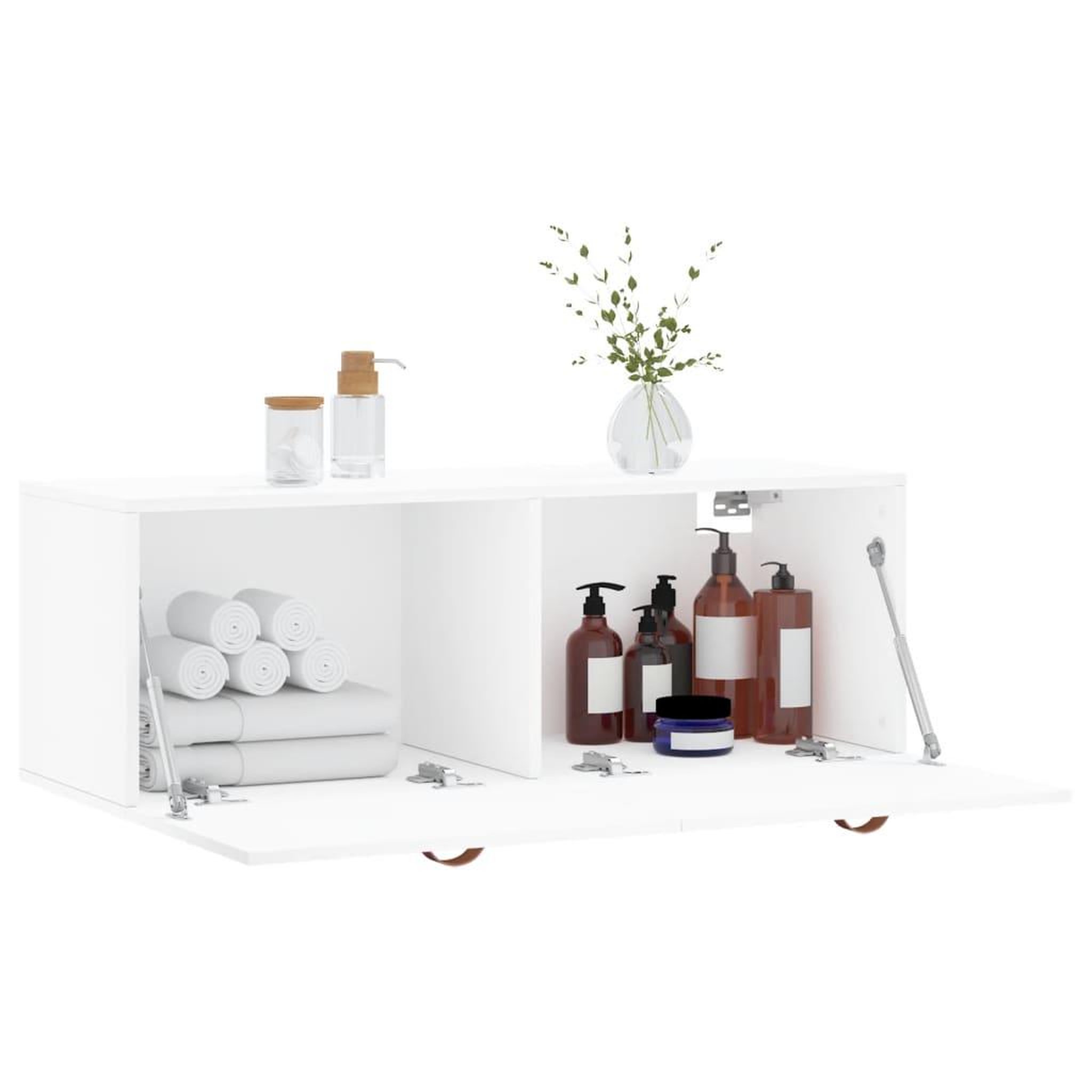 Voir la diapositive 4 : VIDAXL Armoire murale blanc 100x36,5x35 cm bois d'ingenierie