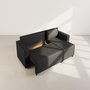 Voir la diapositive 3 : BEST MOBILIER Jonas - canapé d'angle réversible 4 places convertible avec coffre en tissu texturé